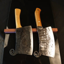 Charger l&#39;image dans la galerie, HATCHET, Hand Forged, Kitchen Axe, Custom Meat Cleaver, &quot;MESOZOIC XV”.2