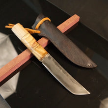 Charger l&#39;image dans la galerie, Tanto Knife Japanese style, Carbon Steel, Fixed Blade Straight Back. Art 14.J.01.3