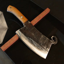 Charger l&#39;image dans la galerie, HATCHET, Hand Forged, Kitchen Axe, Custom Meat Cleaver, &quot;MESOZOIC XV”.5