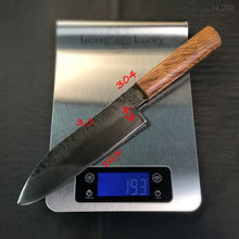 Load image into Gallery viewer, SANTOKU &quot;Savage V&quot; Japanese Style Kitchen Knife, 167 mm, Forge Carbon Steel. 2018