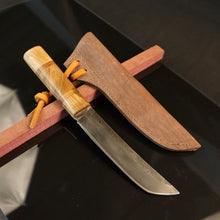 Charger l&#39;image dans la galerie, Tanto Knife Japanese style, Carbon Steel, Fixed Blade Straight Back. Art 14.J.01.6