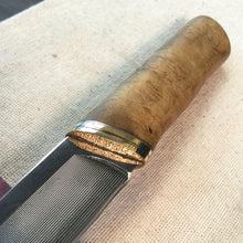 Charger l&#39;image dans la galerie, Knife Hunting, Laminated Stainless Steel, Hand Forge, Leather sheath. Art 14.343.4