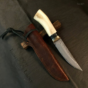 Knife Hunting, San Mai Steel, Fixed Blade, Straight Back Knife Blade. Art 14.321 - IRON LUCKY