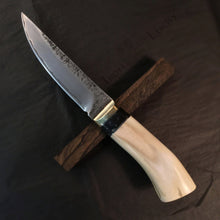 Charger l&#39;image dans la galerie, Knife Hunting, San Mai Steel, Fixed Blade, Straight Back Knife Blade. Art 14.321 - IRON LUCKY