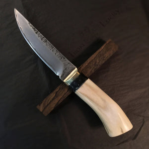Knife Hunting, San Mai Steel, Fixed Blade, Straight Back Knife Blade. Art 14.321 - IRON LUCKY
