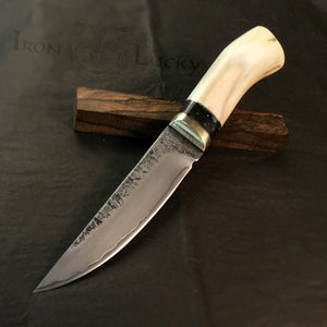 Knife Hunting, San Mai Steel, Fixed Blade, Straight Back Knife Blade. Art 14.321 - IRON LUCKY