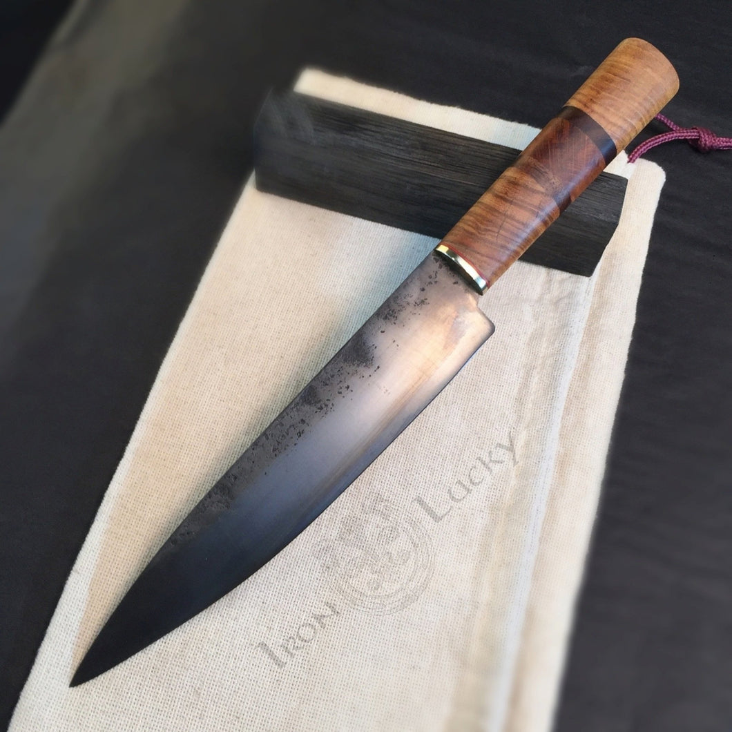 Knife Kitchen “Red Thread”, Carbon Steel, Hand forged. - IRON LUCKY