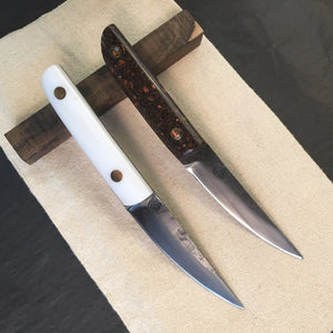 KWAIKEN, Japanese Kitchen and Steak Knife, Set Two Pieces, Hand Forge. 14.313 - IRON LUCKY