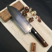 Cargar imagen en el visor de la galería, Santoku, Japanese Chef Knife, Hand Forge, Single Copy. - IRON LUCKY