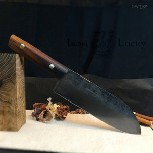 Santoku, Japanese Chef Knife, Hand Forge, Single Copy. - IRON LUCKY