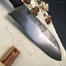 Cargar imagen en el visor de la galería, Santoku, Japanese Chef Knife, Hand Forge, Single Copy. - IRON LUCKY