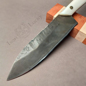 SANTOKU "Savage II" Japanese Kitchen Knife, 195 mm, Forge Carbon Steel - IRON LUCKY