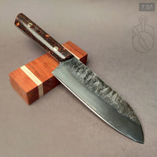 Cargar imagen en el visor de la galería, Santoku &quot;Savage IV&quot; Japanese Kitchen Knife, 170 mm, Forge Carbon Steel - IRON LUCKY