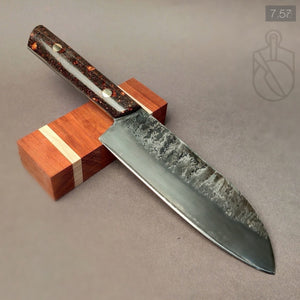 Santoku "Savage IV" Japanese Kitchen Knife, 170 mm, Forge Carbon Steel - IRON LUCKY
