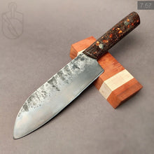 Charger l&#39;image dans la galerie, Santoku &quot;Savage IV&quot; Japanese Kitchen Knife, 170 mm, Forge Carbon Steel - IRON LUCKY