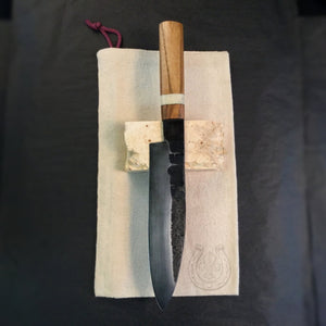 SANTOKU "Savage VI" Japanese Kitchen Knife, 186 mm, Forge Carbon Steel - IRON LUCKY