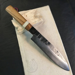 SANTOKU "Savage VI" Japanese Kitchen Knife, 186 mm, Forge Carbon Steel - IRON LUCKY