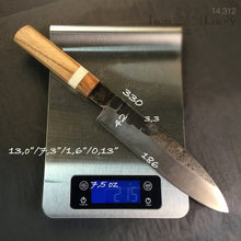 Charger l&#39;image dans la galerie, SANTOKU &quot;Savage VI&quot; Japanese Kitchen Knife, 186 mm, Forge Carbon Steel - IRON LUCKY