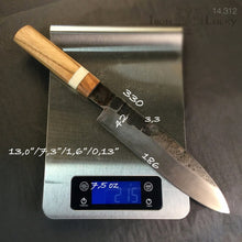 Laden Sie das Bild in den Galerie-Viewer, SANTOKU &quot;Savage VI&quot; Japanese Kitchen Knife, 186 mm, Forge Carbon Steel - IRON LUCKY