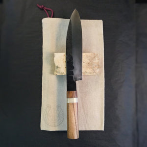 SANTOKU "Savage VI" Japanese Kitchen Knife, 186 mm, Forge Carbon Steel - IRON LUCKY