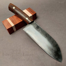 Charger l&#39;image dans la galerie, SANTOKU &quot;Savage VII&quot; Japanese Kitchen Knife, 160 mm, Forge Carbon Steel - IRON LUCKY
