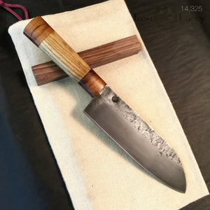Santoku "Savage X" Japanese Kitchen Knife, 173 mm, Forge Carbon Steel - IRON LUCKY