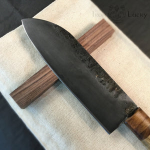 Santoku "Savage X" Japanese Kitchen Knife, 173 mm, Forge Carbon Steel - IRON LUCKY