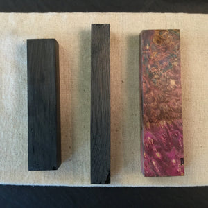 Set Stabilized wood Maple Burl and Bog Oak, woodworking blank, for turning. Art 3.166 - IRON LUCKY