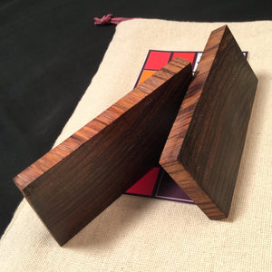 Stabilized Wood ZEBRANO Two Blanks - IRON LUCKY