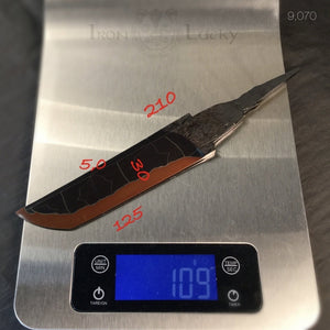 Unique Carbon Steel Blade Blank for knife making, crafting, hobby DIY. Art 9.070 - IRON LUCKY
