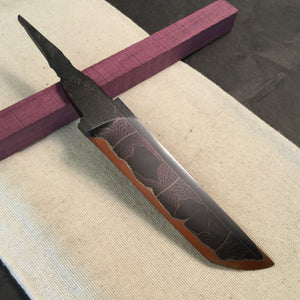 Unique Carbon Steel Blade Blank for knife making, crafting, hobby DIY. Art 9.070 - IRON LUCKY