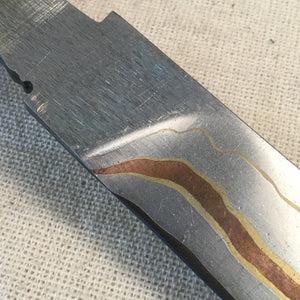 Unique Laminated Steel Blade Blank for knife making, crafting, hobby. Art 9.071 - IRON LUCKY