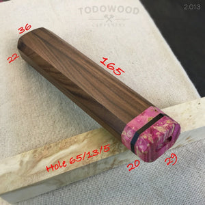 Wa-Handle Big Blank for kitchen knife, Japanese Style, Rosewood. 2.013 - IRON LUCKY