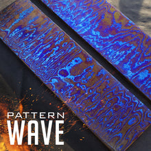 Load image into Gallery viewer, TITANIUM Multi-Layer Billets, 3 Alloys, Pattern &quot;Wave&quot;, Hand Forge for Jewelers, Crafting, Knife Making.