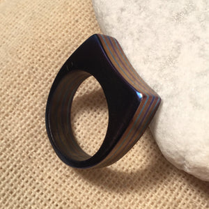Women's Timascus Ring, 18 mm, Handmade. Single copy. 6,54 grams. - IRON LUCKY